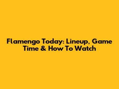 Flamengo Today: Lineup, Game Time & How To Watch