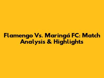 Flamengo Vs. Maringá FC: Match Analysis & Highlights