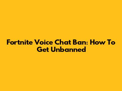 Fortnite Voice Chat Ban: How To Get Unbanned