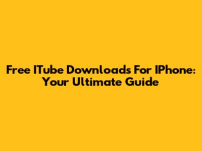Free ITube Downloads For IPhone: Your Ultimate Guide