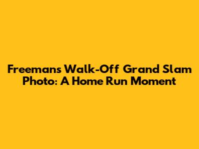 Freeman's Walk-Off Grand Slam Photo: A Home Run Moment