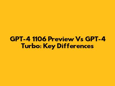 GPT-4 1106 Preview Vs GPT-4 Turbo: Key Differences