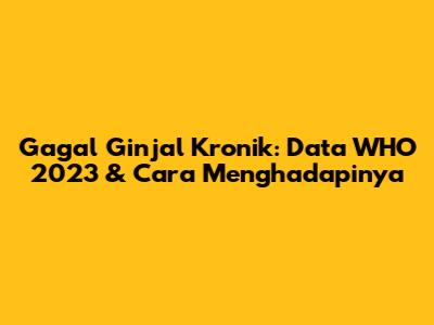 Gagal Ginjal Kronik: Data WHO 2023 & Cara Menghadapinya