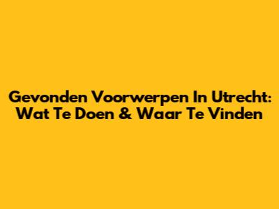 Gevonden Voorwerpen In Utrecht: Wat Te Doen & Waar Te Vinden