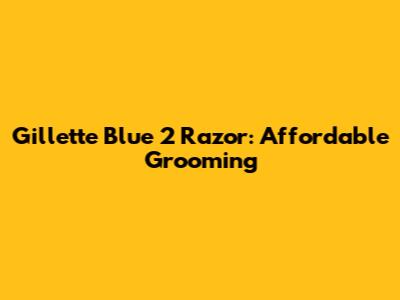 Gillette Blue 2 Razor: Affordable Grooming
