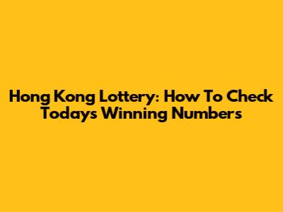 Hong Kong Lottery: How To Check Today's Winning Numbers