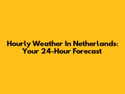 Hourly Weather In Netherlands: Your 24-Hour Forecast