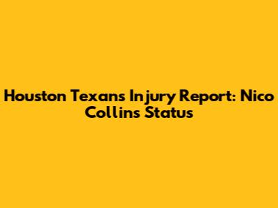 Houston Texans Injury Report: Nico Collins Status