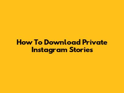 How To Download Private Instagram Stories