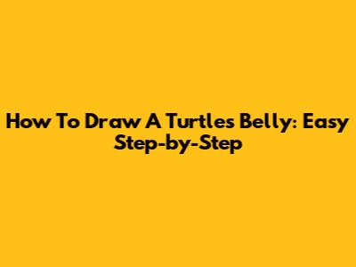 How To Draw A Turtle's Belly: Easy Step-by-Step