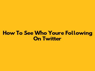 How To See Who You're Following On Twitter