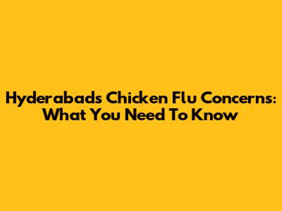 Hyderabad's Chicken Flu Concerns: What You Need To Know