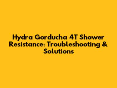 Hydra Gorducha 4T Shower Resistance: Troubleshooting & Solutions