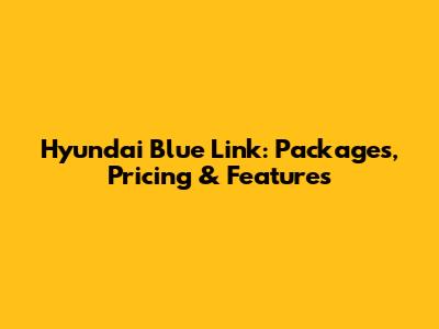 Hyundai Blue Link: Packages, Pricing & Features