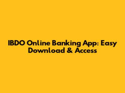 IBDO Online Banking App: Easy Download & Access
