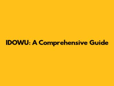IDOWU: A Comprehensive Guide