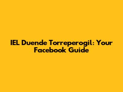IEL Duende Torreperogil: Your Facebook Guide