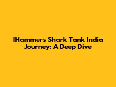 IHammer's Shark Tank India Journey: A Deep Dive
