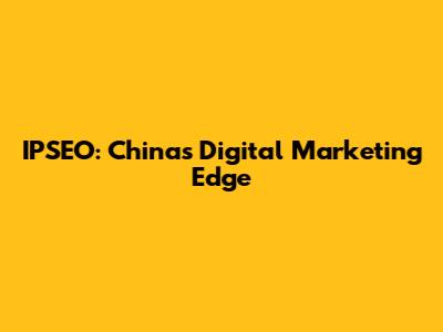 IPSEO: China's Digital Marketing Edge