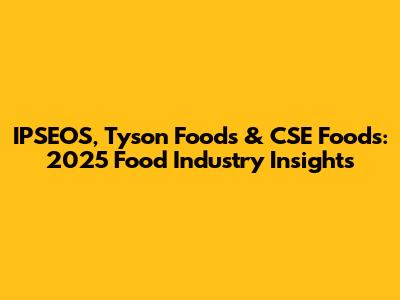 IPSEOS, Tyson Foods & CSE Foods: 2025 Food Industry Insights