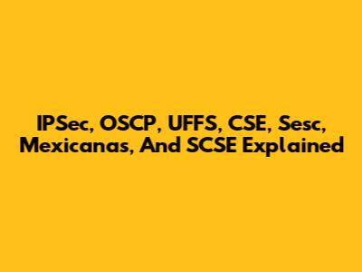 IPSec, OSCP, UFFS, CSE, Sesc, Mexicanas, And SCSE Explained