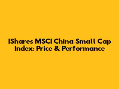 IShares MSCI China Small Cap Index: Price & Performance