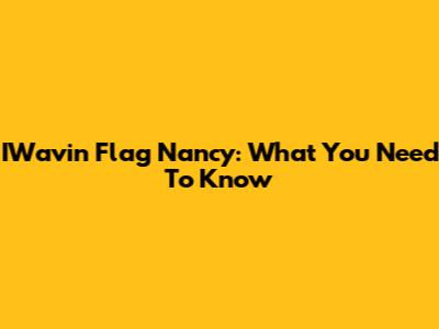 IWavin Flag Nancy: What You Need To Know