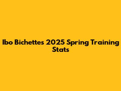 Ibo Bichette's 2025 Spring Training Stats