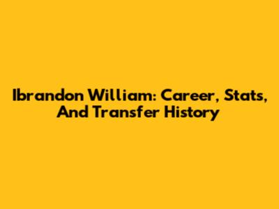 Ibrandon William: Career, Stats, And Transfer History