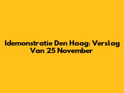 Idemonstratie Den Haag: Verslag Van 25 November