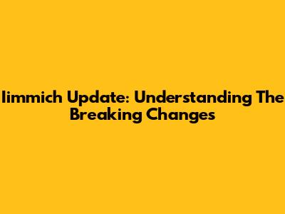 Iimmich Update: Understanding The Breaking Changes