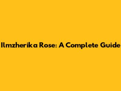 Ilmzherika Rose: A Complete Guide