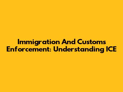 Immigration And Customs Enforcement: Understanding ICE