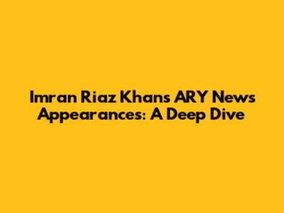 Imran Riaz Khan's ARY News Appearances: A Deep Dive