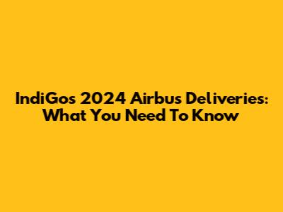 IndiGo's 2024 Airbus Deliveries: What You Need To Know