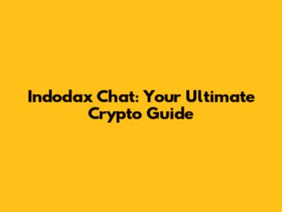 Indodax Chat: Your Ultimate Crypto Guide