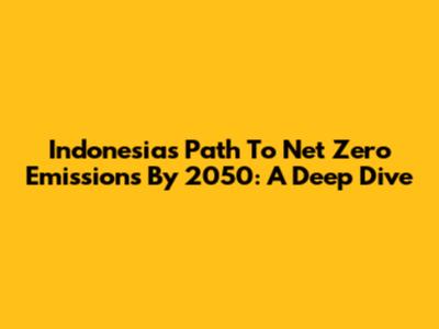 Indonesia's Path To Net Zero Emissions By 2050: A Deep Dive