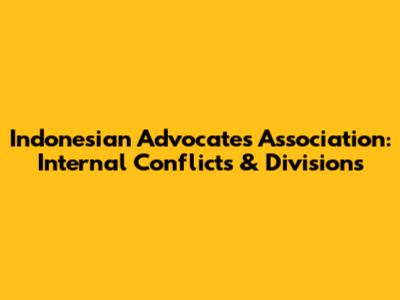 Indonesian Advocates Association: Internal Conflicts & Divisions