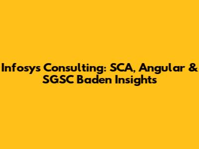 Infosys Consulting: SCA, Angular & SGSC Baden Insights