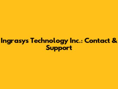 Ingrasys Technology Inc.: Contact & Support