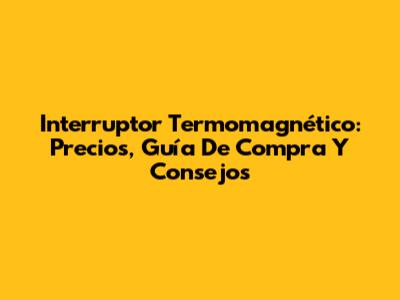 Interruptor Termomagnético: Precios, Guía De Compra Y Consejos