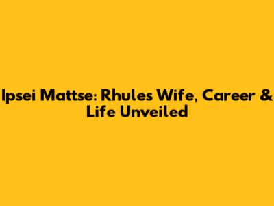 Ipsei Mattse: Rhule's Wife, Career & Life Unveiled