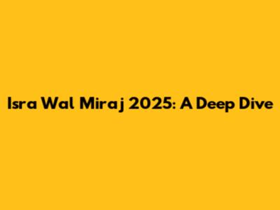 Isra Wal Miraj 2025: A Deep Dive