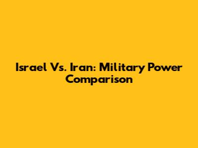 Israel Vs. Iran: Military Power Comparison