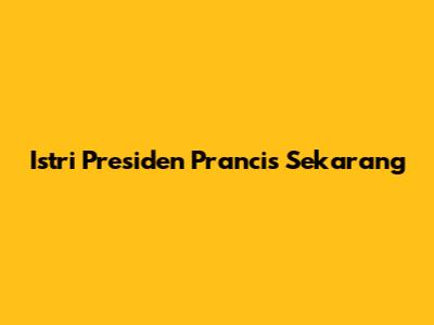 Istri Presiden Prancis Sekarang