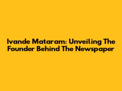 Ivande Mataram: Unveiling The Founder Behind The Newspaper