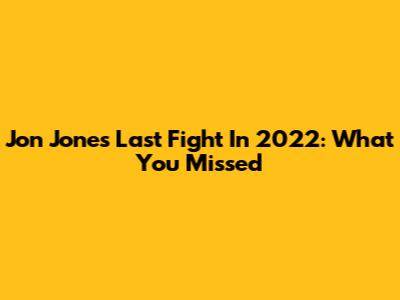Jon Jones' Last Fight In 2022: What You Missed