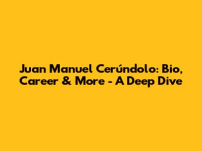 Juan Manuel Cerúndolo: Bio, Career & More - A Deep Dive