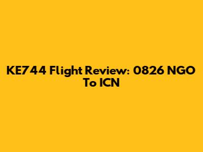 KE744 Flight Review: 0826 NGO To ICN