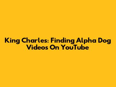 King Charles: Finding Alpha Dog Videos On YouTube